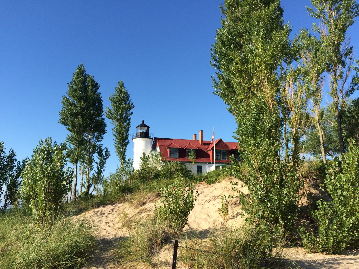 Point Betsie Lighthouse on Lake Michigan, a short drive north of Pilgrim, Michigan